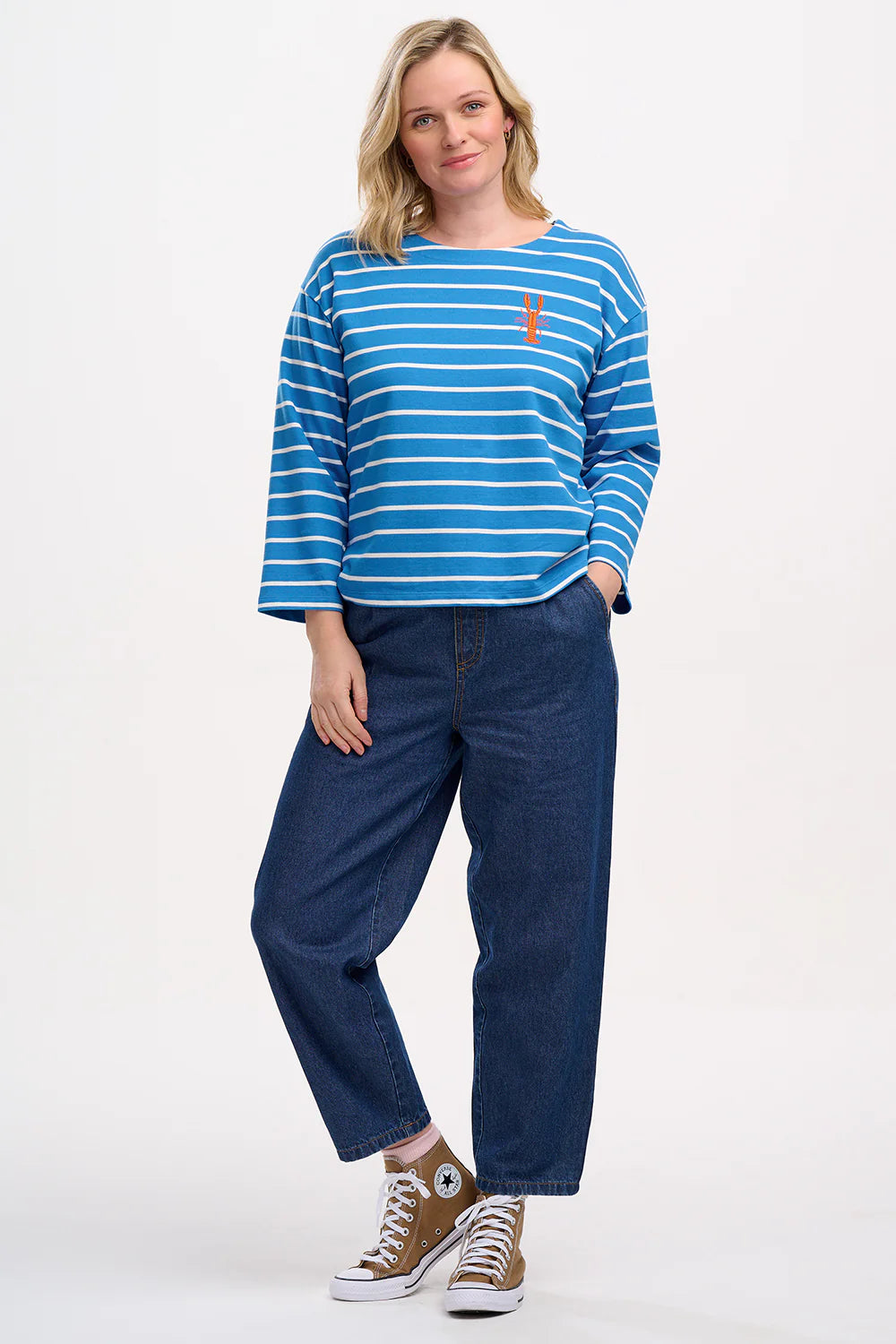 Sugarhill - Billie Breton Top - French Blue, Lobster Stripe