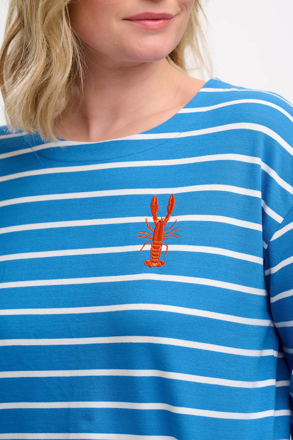 Sugarhill - Billie Breton Top - French Blue, Lobster Stripe
