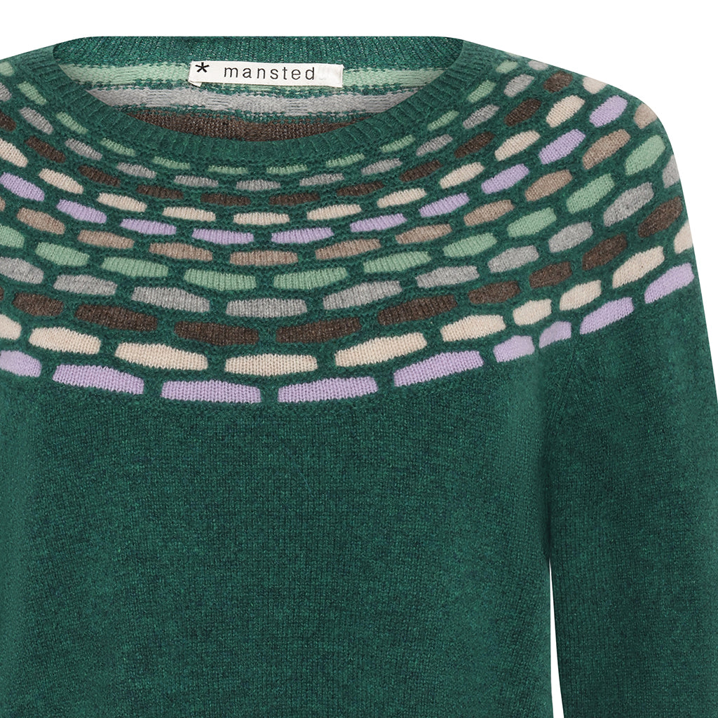 Mansted - Brigitte Lamb Honey Yoke Pull Over - Emerald