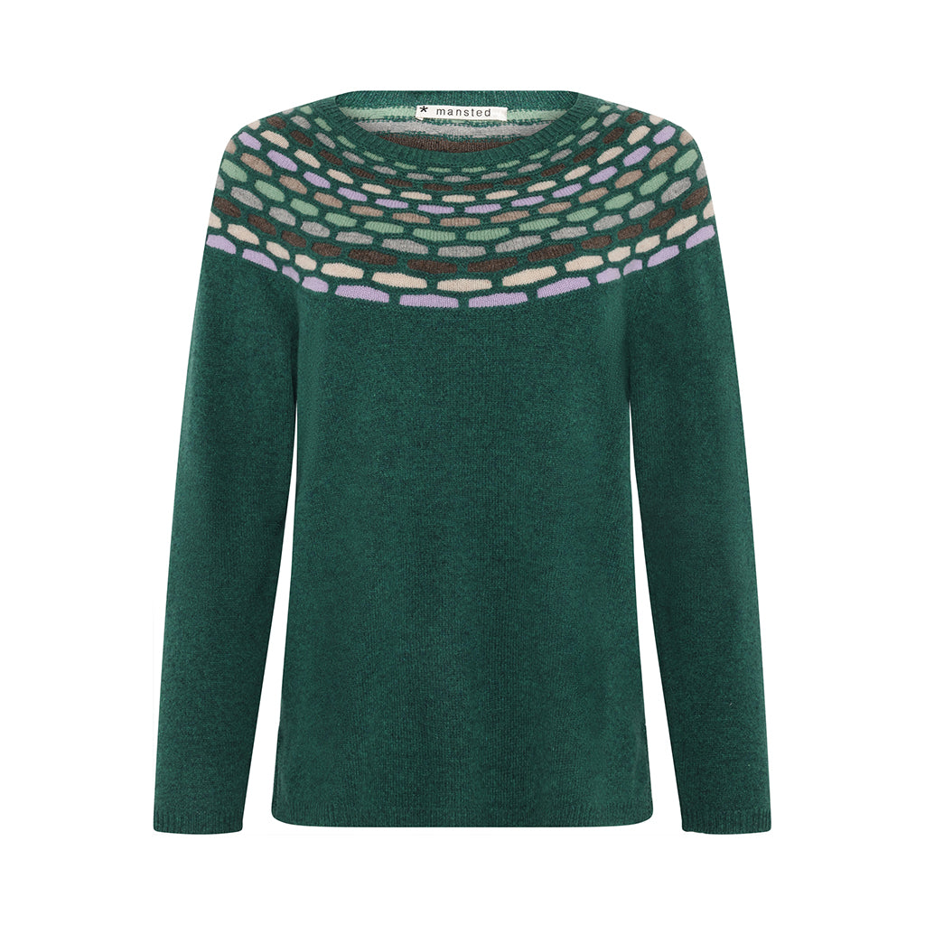 Mansted - Brigitte Lamb Honey Yoke Pull Over - Emerald