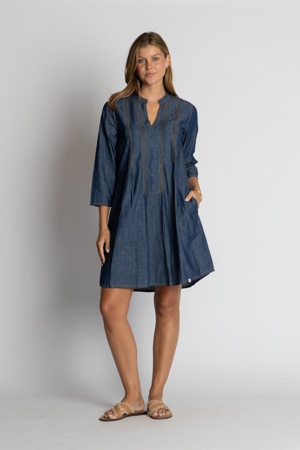 IBSA - Memphis Tuck Dress - Dark Denim