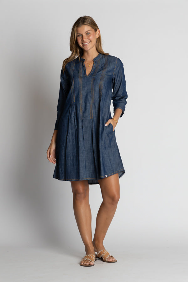 IBSA - Memphis Tuck Dress - Dark Denim