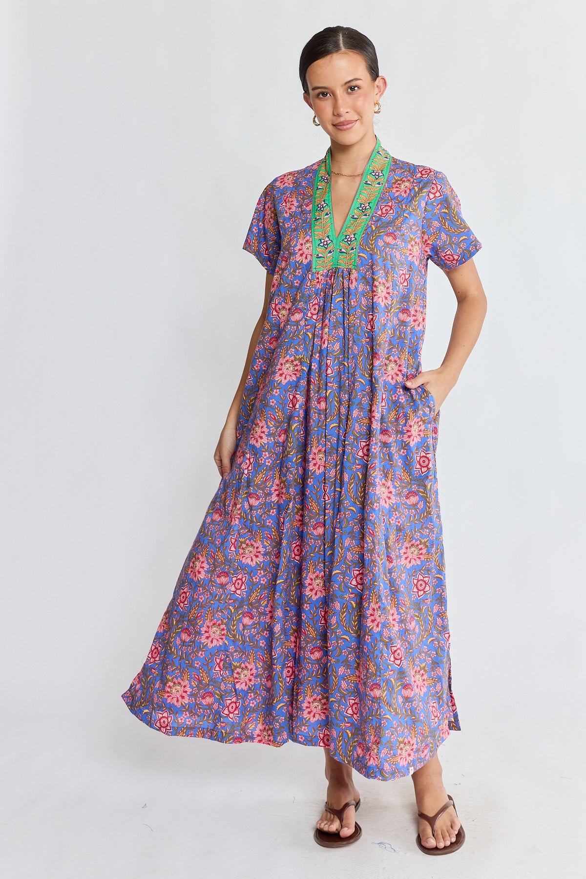 Ibisa - Teeta Midi Dress - Ocean