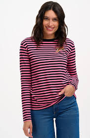 Sugarhill - Brunswick Jersey Top - Black Pink, Leaping Tiger