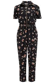 Sugarhill - Billy Boilersuit - Black &amp; Tan, Leopard Print