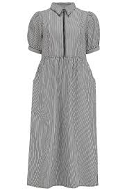 Sugarhill - Gillian Midi Smock Dress - Monochrome Stripe