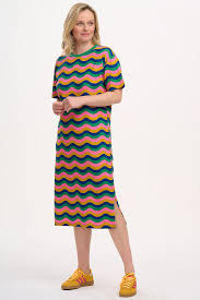 Sugarhill - Stephanie Midi T-Shirt Dress - Multi, Rainbow Waves
