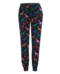 Sugarhill - Donna Jersey Joggers - Black Giraffe Spots