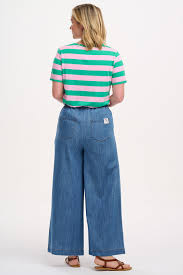 Sugarhill - Sylvie Scoop Neck T-Shirt - Green/Pink, Stripe &amp; Flower