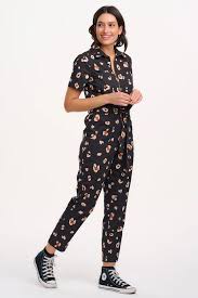 Sugarhill - Billy Boilersuit - Black &amp; Tan, Leopard Print