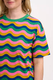 Sugarhill - Stephanie Midi T-Shirt Dress - Multi, Rainbow Waves