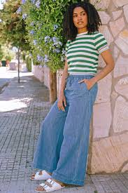 Sugarhill - Roksanda Wide Leg Trousers - Mid Blue Denim