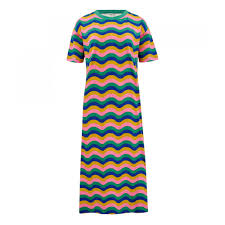 Sugarhill - Stephanie Midi T-Shirt Dress - Multi, Rainbow Waves