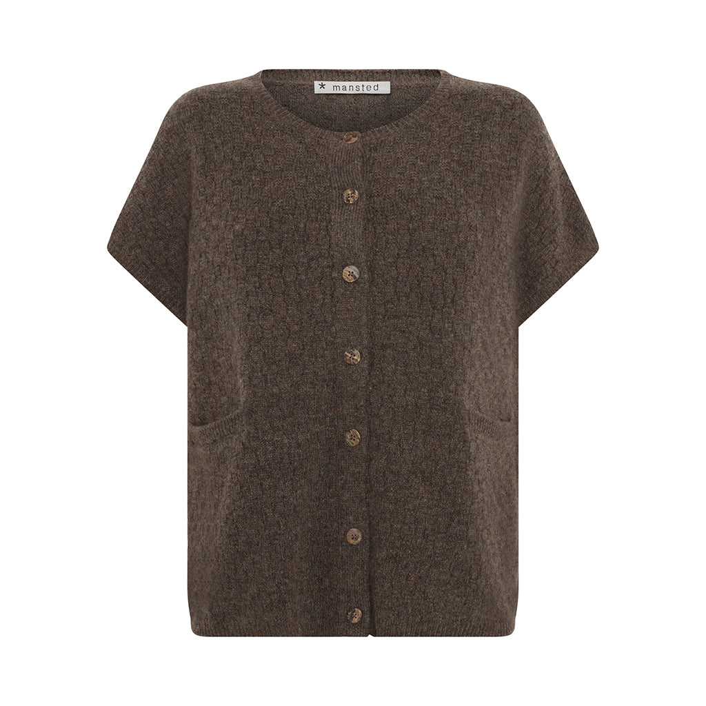 Mansted - Komma Lambswool Vest - Chocolate
