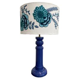 Ruby Star -  Blue Two Tone Floral Drum Lampshade