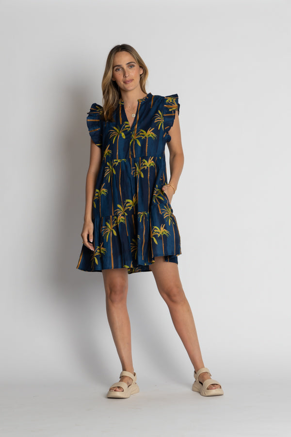 Lula Life - LulaLife Badira Ruffle Dress - Navy