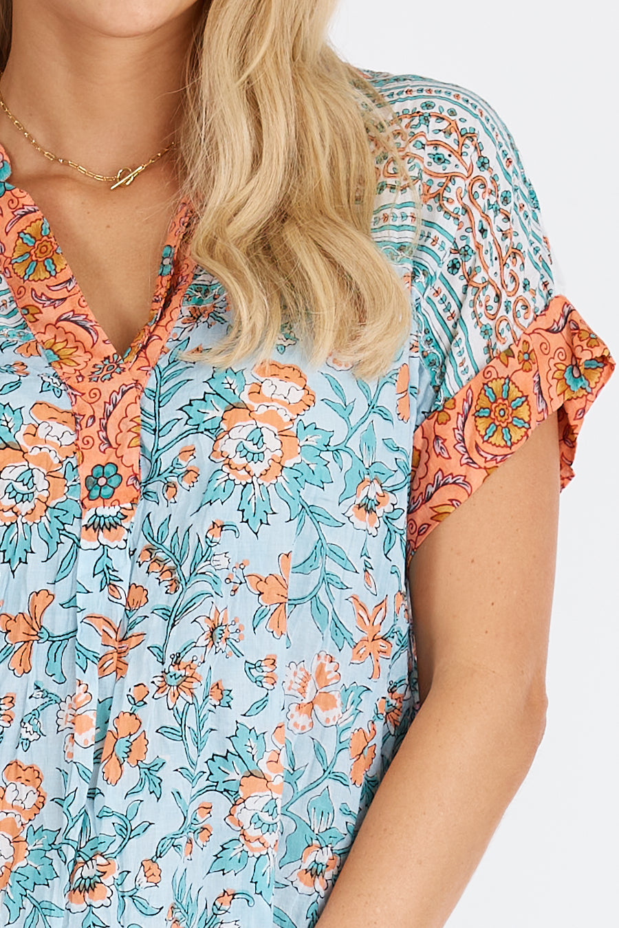 Lula Life  - Barney Short Sleeve Top  - Mist