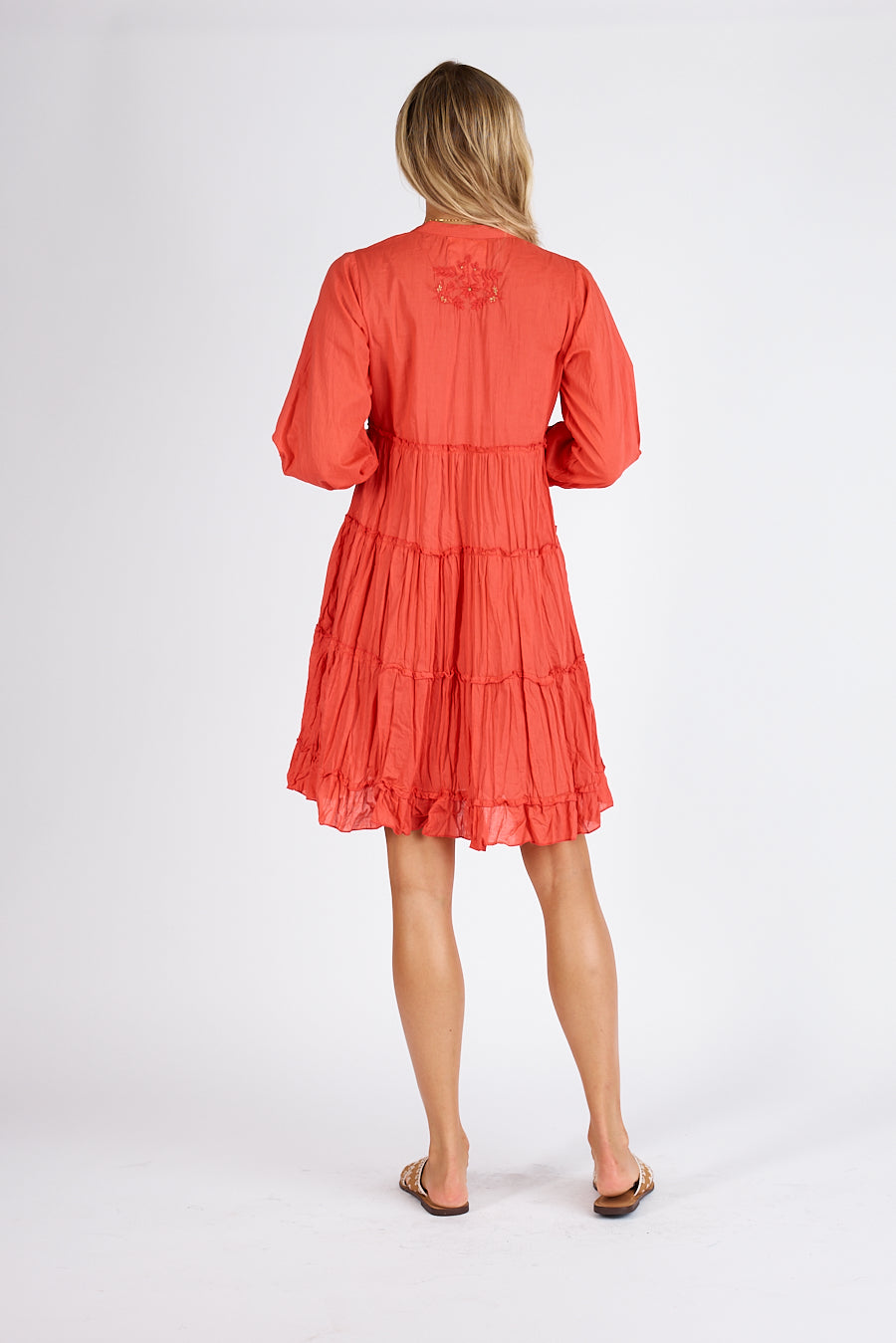 Lula Life - Luna Tiered Dress - Deep Coral