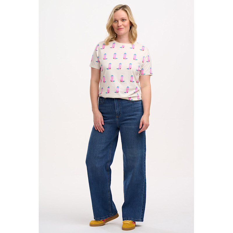 Sugarhill - Maggie T-shirt - Off-White, Cowgirl Boots
