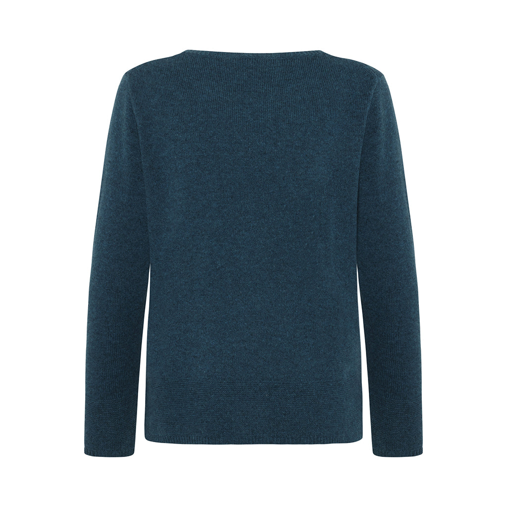 Mansted - Midori Lamb Crew  Cardi - Dark Aqua