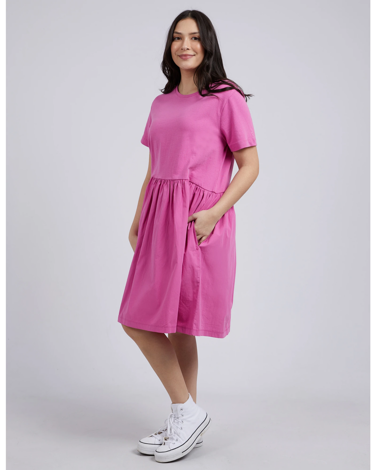 Elm - Nahla Jersey Dress - Hot Pink