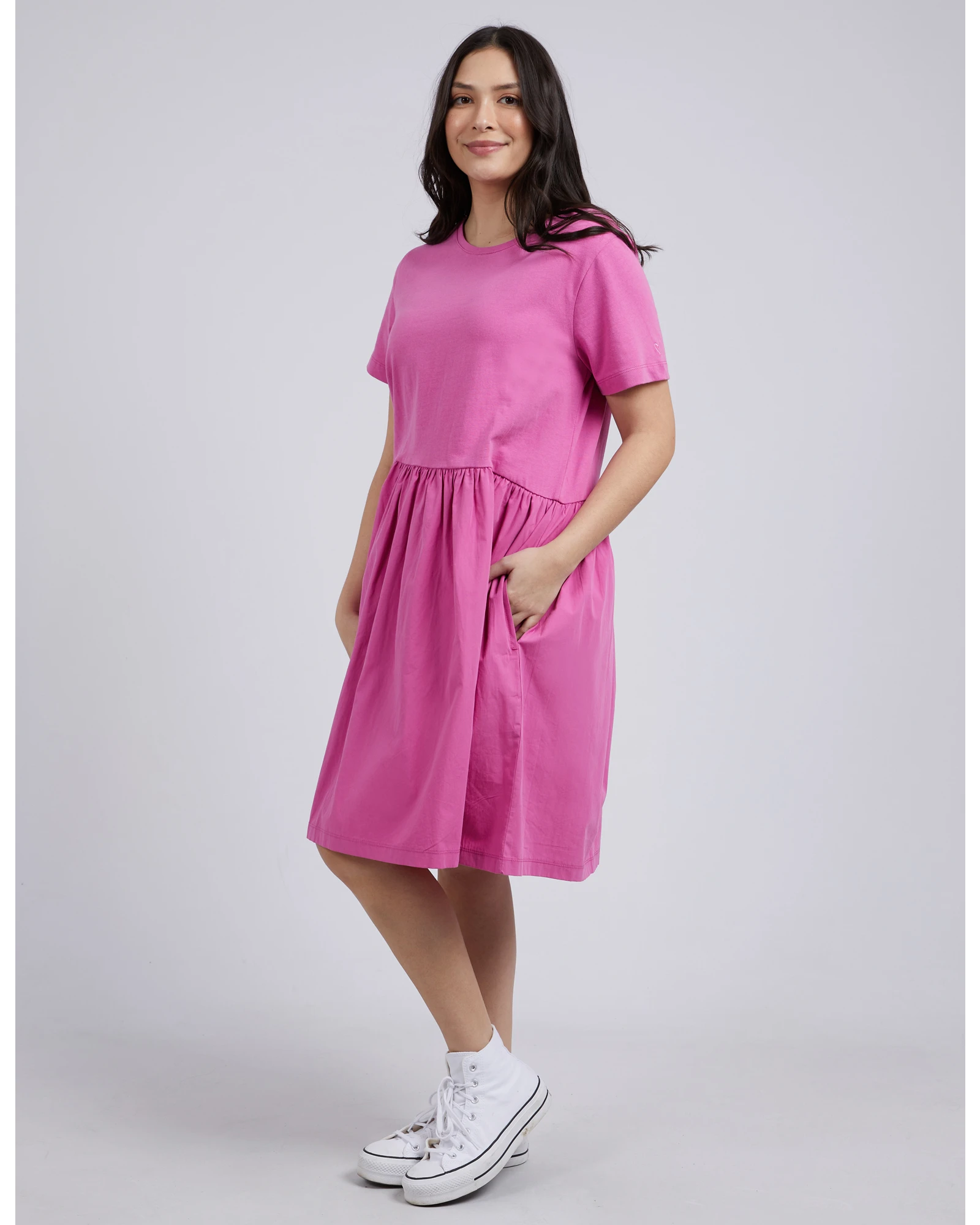 Pink jersey sales dress