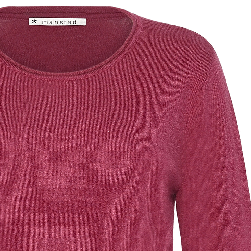 Mansted - Nia Merino Classic Crew - Dark Pink or Petrol