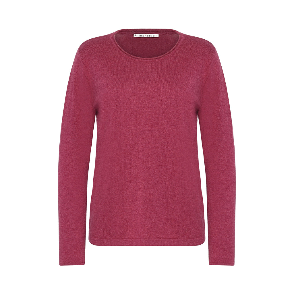 Mansted - Nia Merino Classic Crew - Dark Pink or Petrol