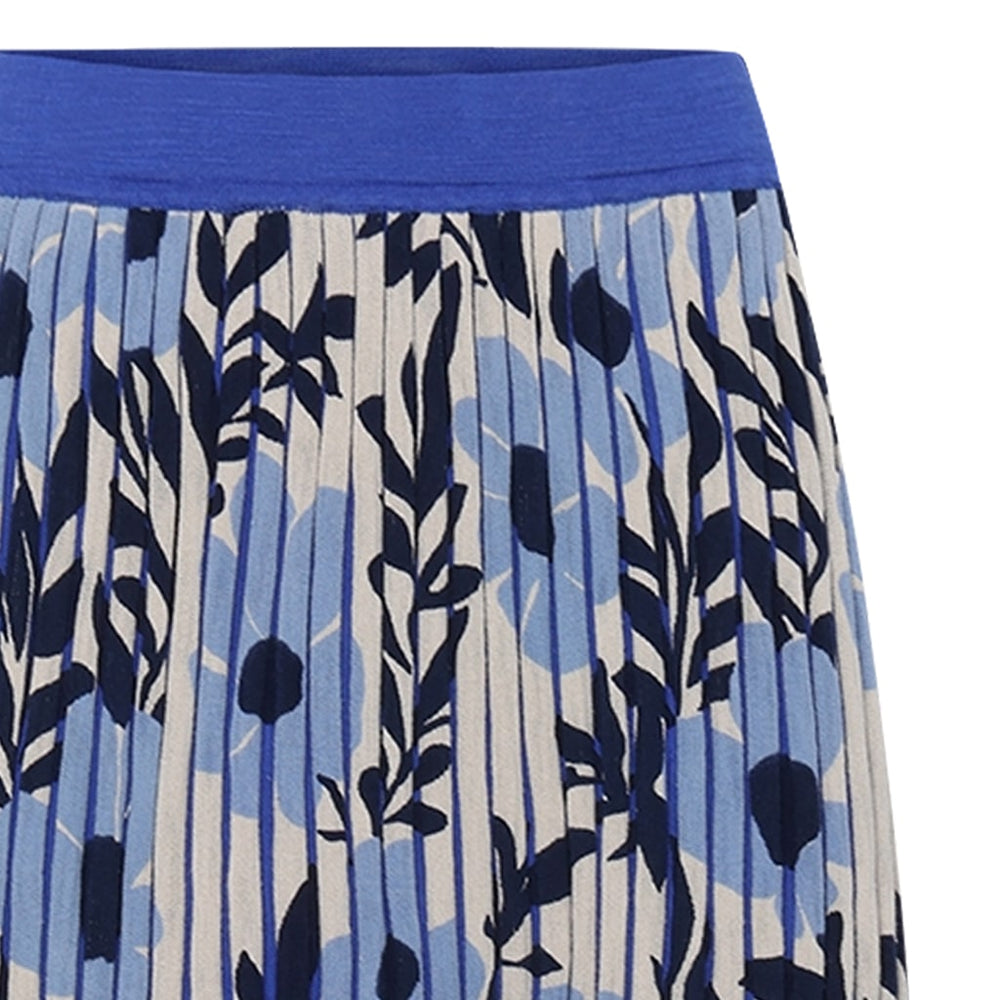 Mansted - Pansy Bloom and Bars Skirt - Blue