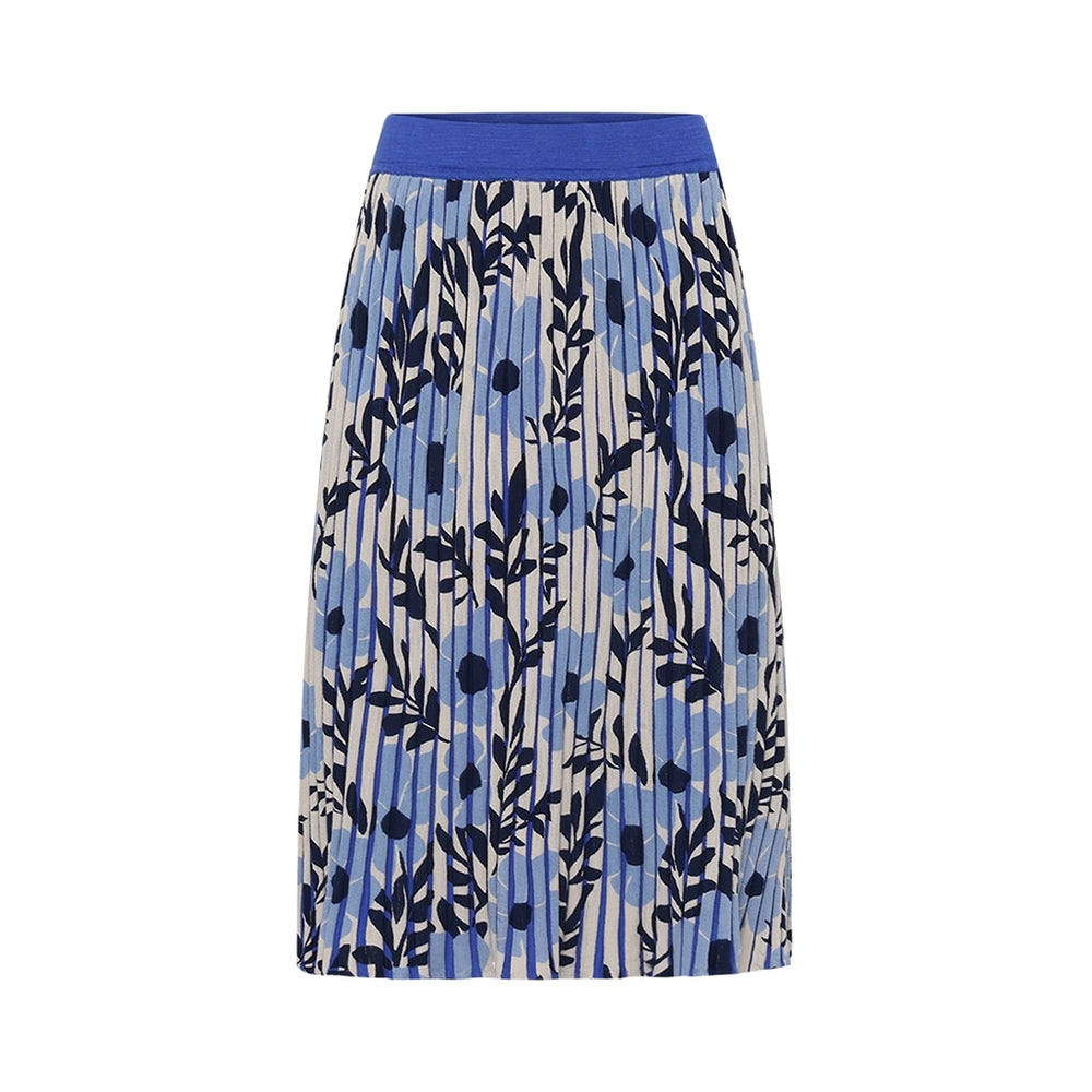 Mansted - Pansy Bloom and Bars Skirt - Blue
