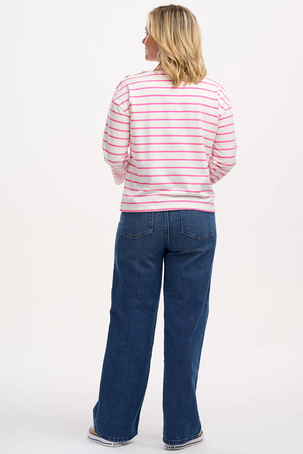 Sugarhill - Celine Breton Top - Off-White/Pink, Smiley Flower