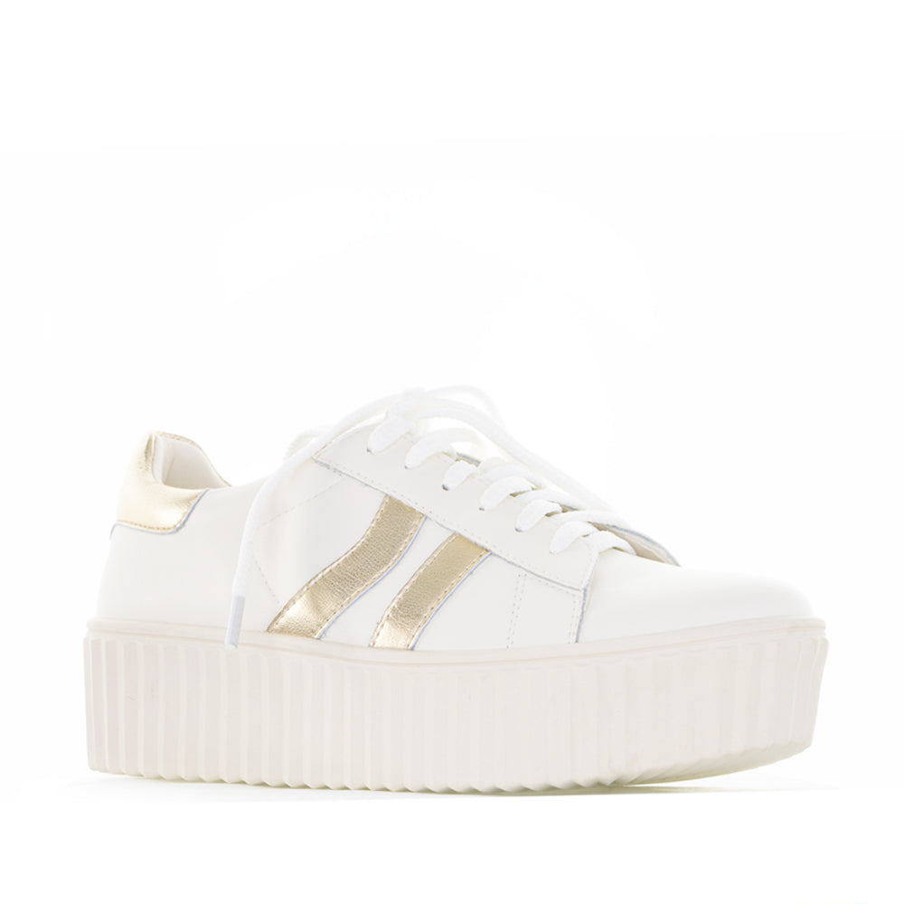 Alfie &amp; Evie - Raine Trainer - White and Gold