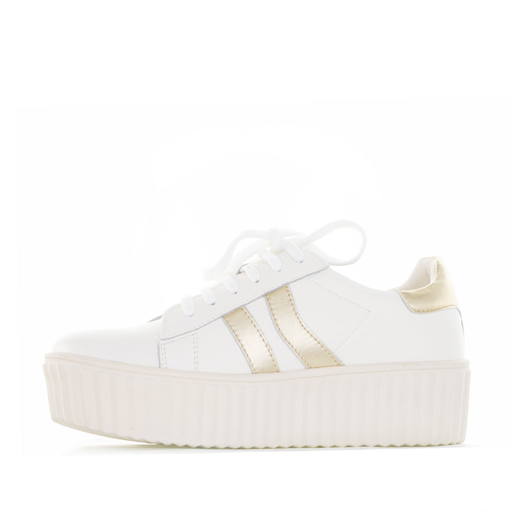 Alfie &amp; Evie - Raine Trainer - White and Gold