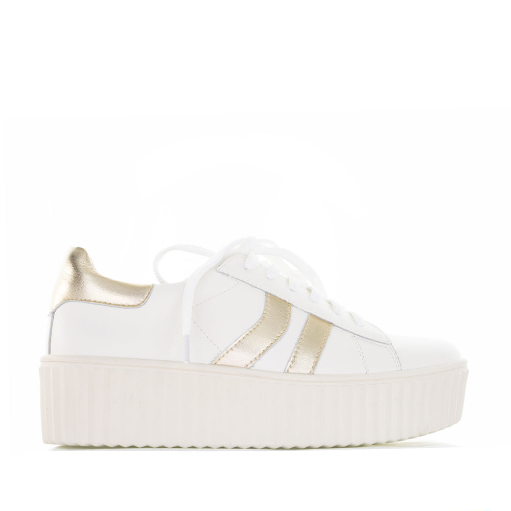Alfie &amp; Evie - Raine Trainer - White and Gold