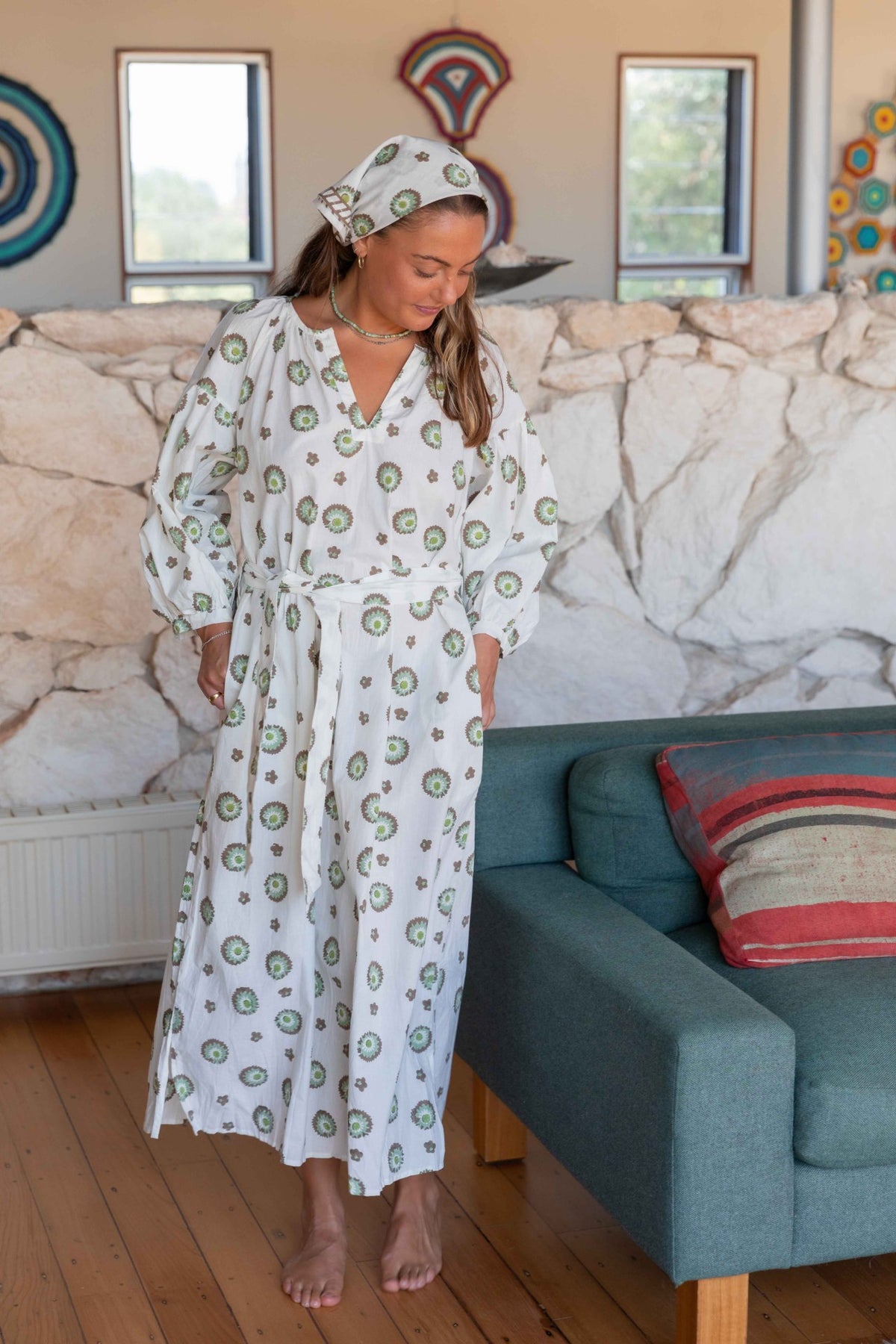 Mandalay - Seaweed Bud Maxi Dress - Kelp