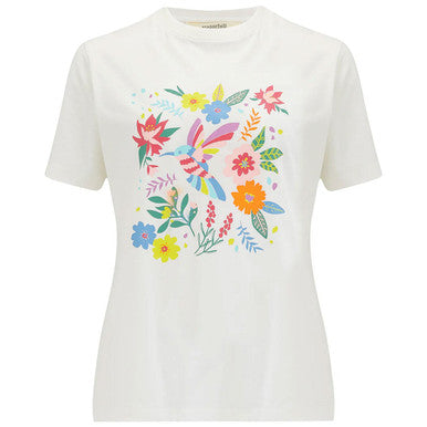 Sugarhill - Maggie T-Shirt - Off-White, Tropical Hummingbird