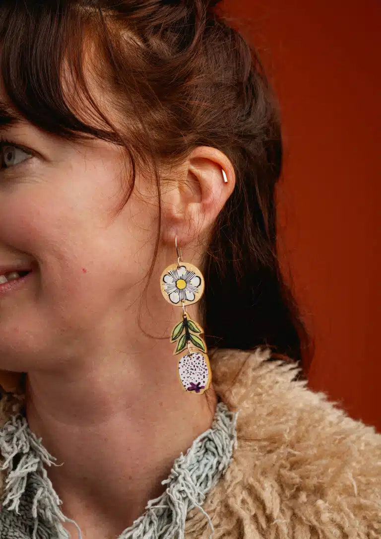 To The Trees - Midyim Berry Earrings Double Layer