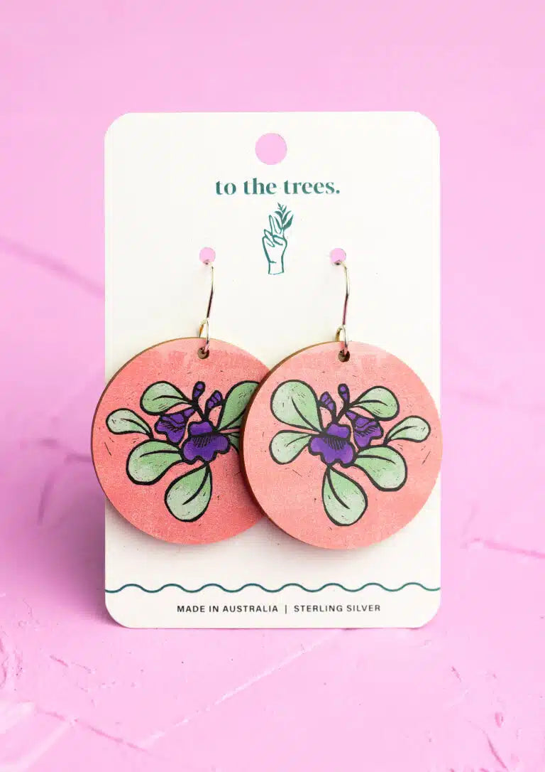 To The Trees - Round Leaf Mint Earrings