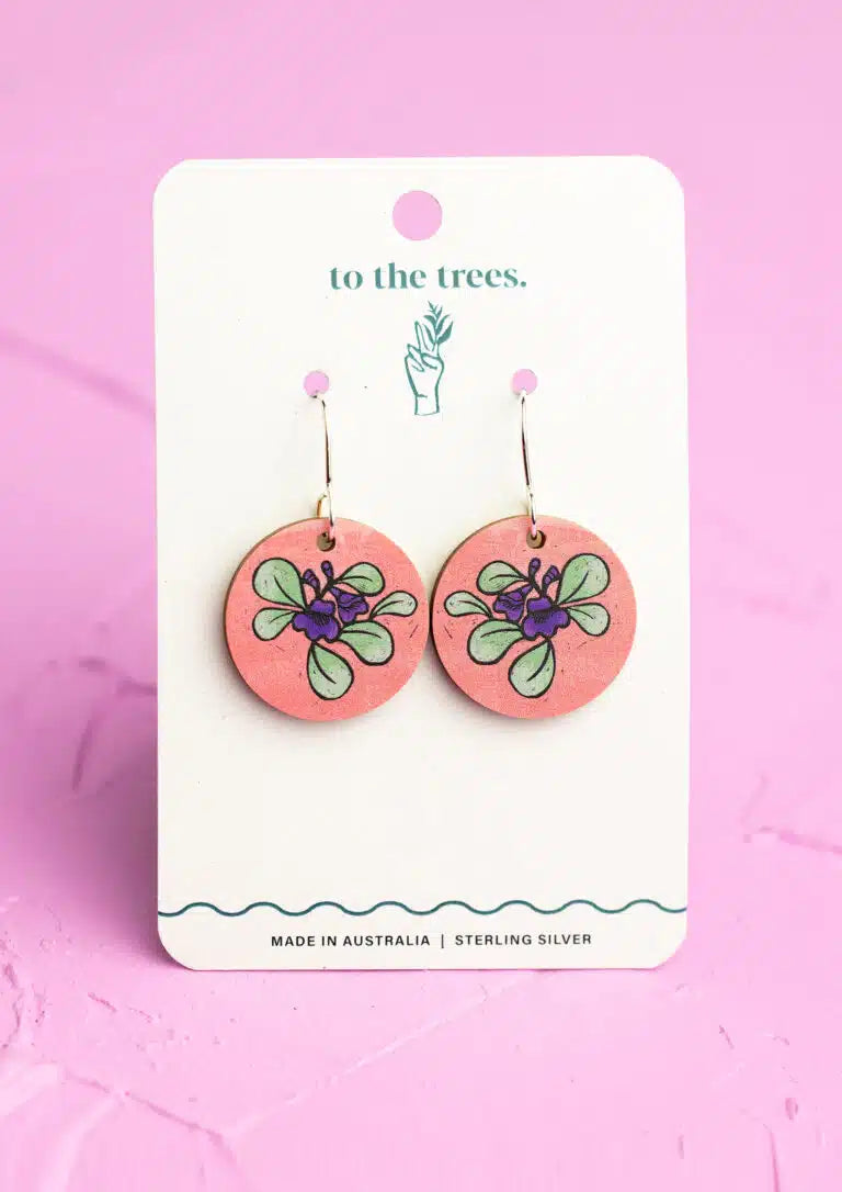 To The Trees - Round Leaf Mint Earrings