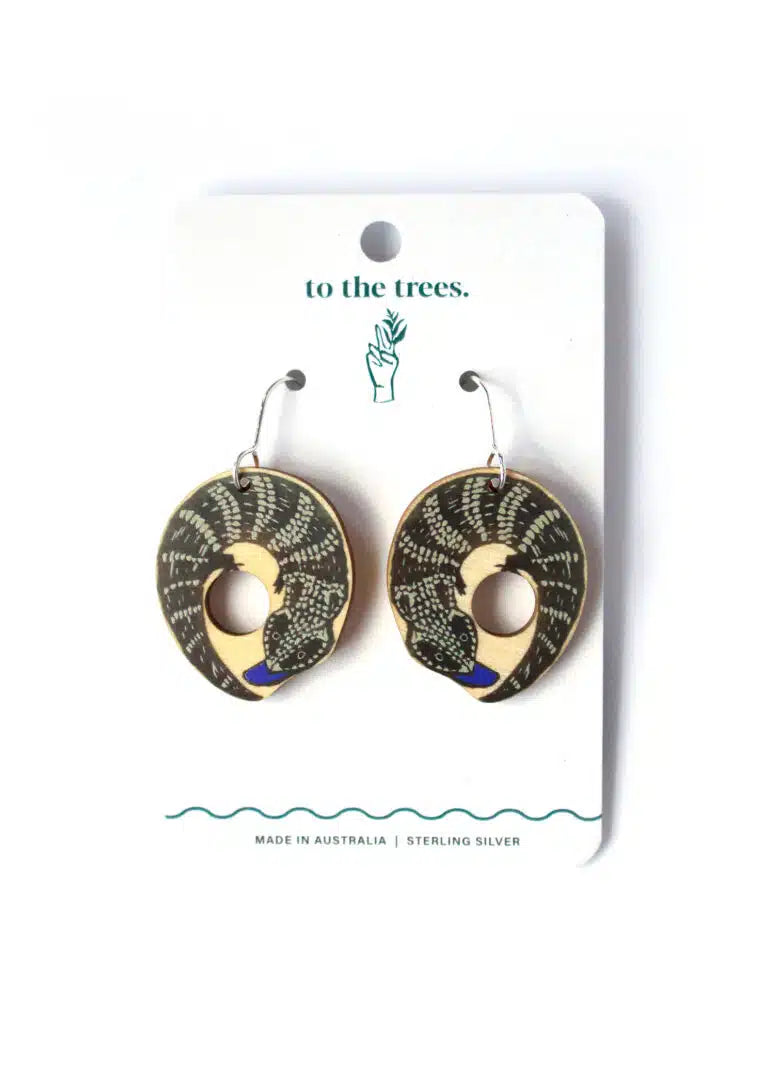 To The Trees - Blue Tongue Earrings - Small