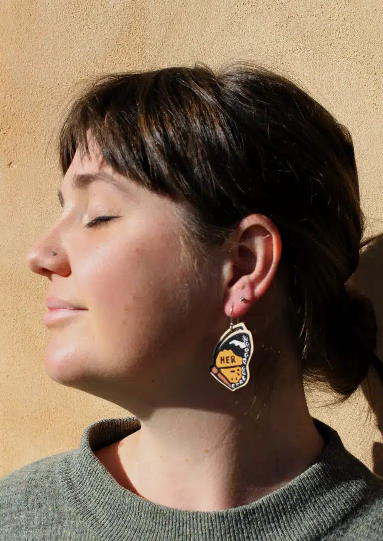 To The Trees - Pronoun Earrings Common Lacewing Butterfly
