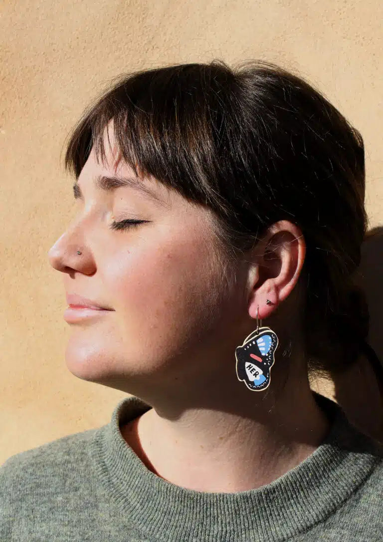 To The Trees - Pronoun Earrings Varied Eggfly Butterfly