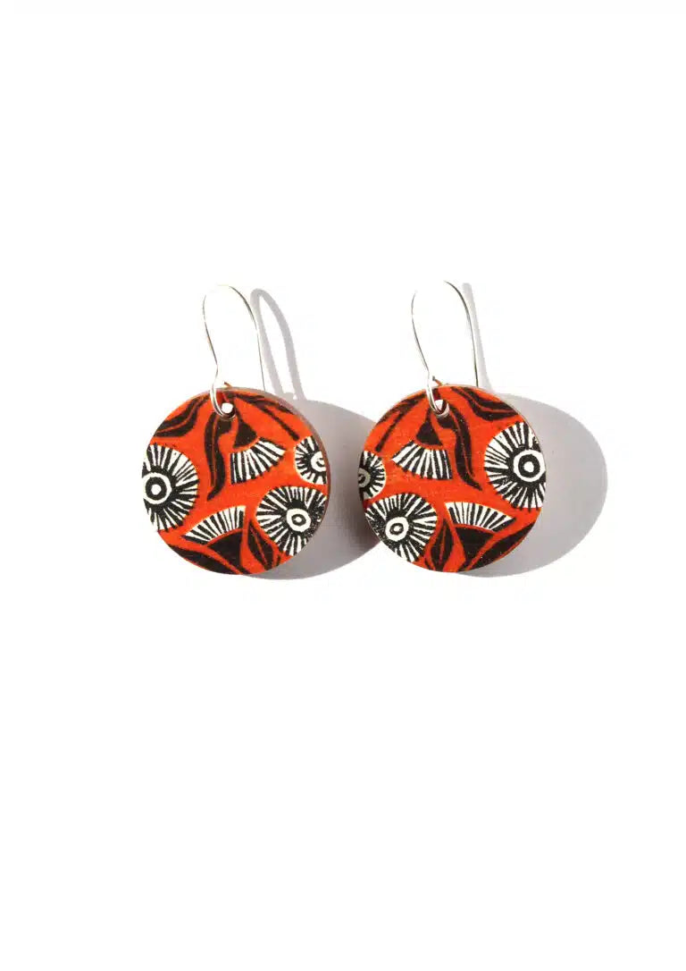 To The Trees - Orange Eucalyptus Blossom Earrings - Small