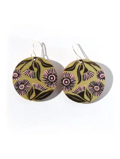 To The Trees - Pink Eucalyptus Blossom Earrings - Large