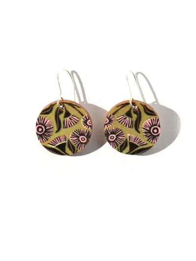 To The Trees - Pink Eucalyptus Blossom Earrings - Small
