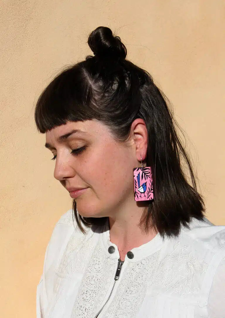 To The Trees - Fairy Wrens Large Earrings