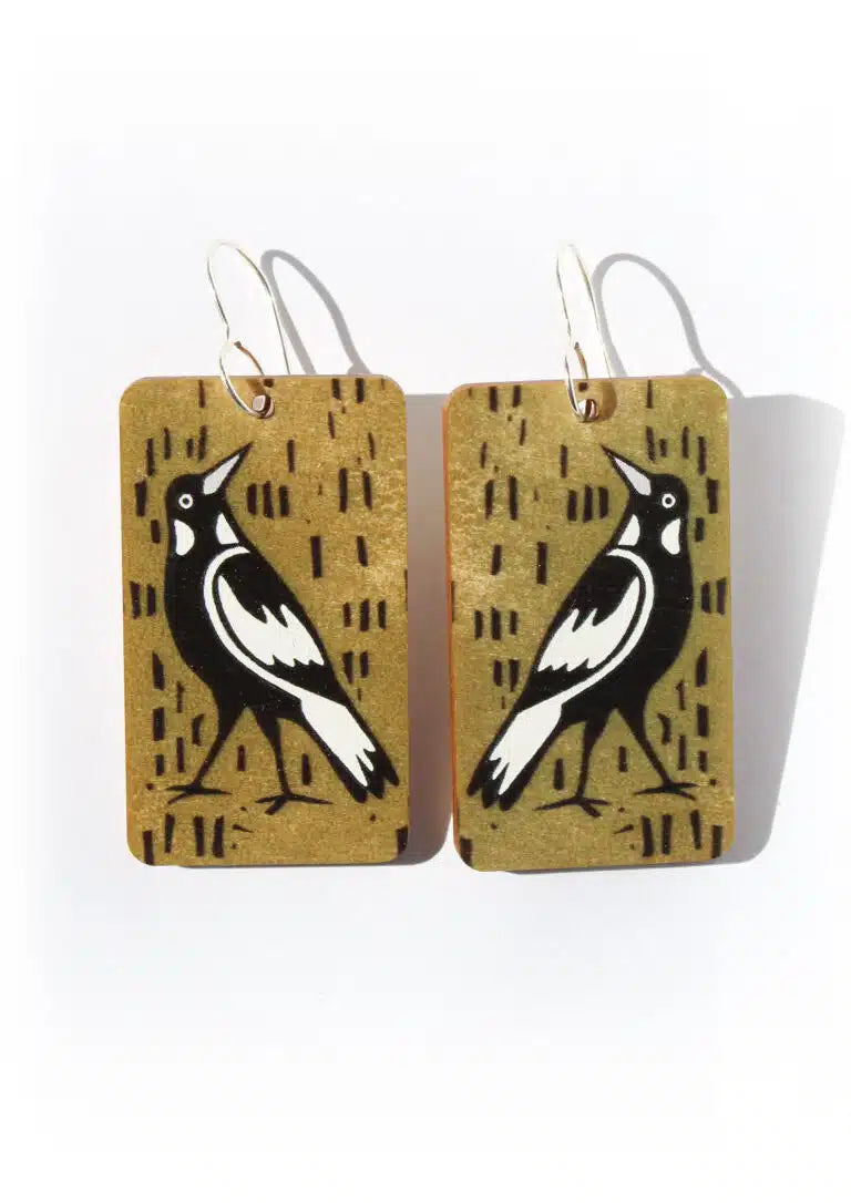 To The Trees - Magpies Large Earrings