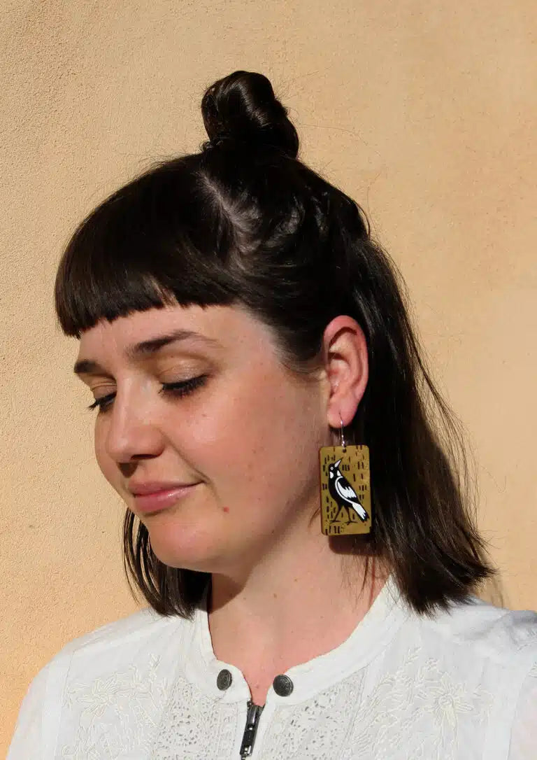 To The Trees - Magpies Large Earrings