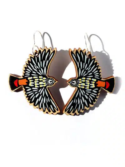 To The Trees - Flying Spotted Pardalote Earrings - Large