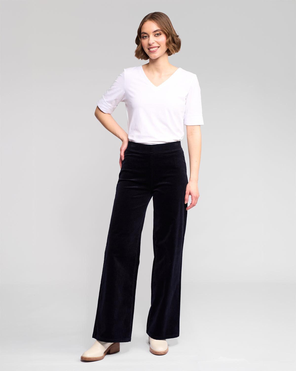 Vassalli -  Loft Cord Pull On Pant - Petrol - 235M